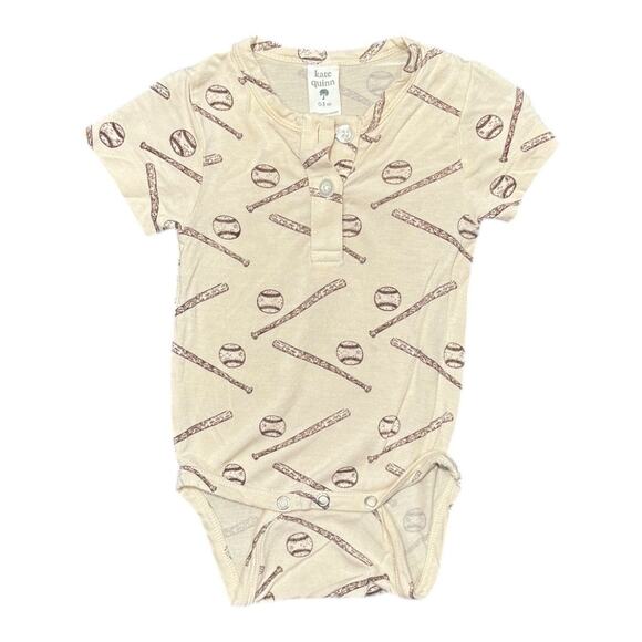 Kate Quinn Bamboo Baseball Print Outfit - Size 0-3m - Picture 1 of 3